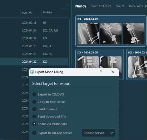 Select files for sharing